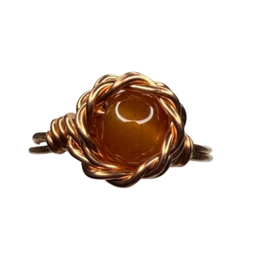 Carnelian ring copper handmade 7